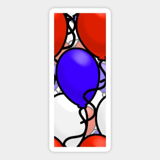 Kid's Cartoon Birthday Balloons (Red, White, and Blue) Sticker